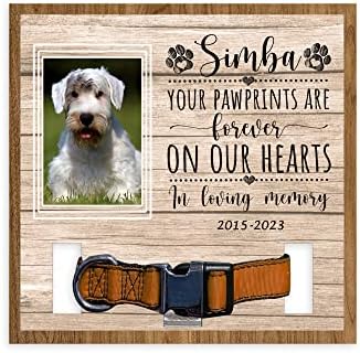 הדפסי הכפות שלך לנצח בליבנו, מחזיק צווארון כלבים מותאם אישית של סילהאם טרייר, שלט צווארון לחיות מחמד עם תמונה,